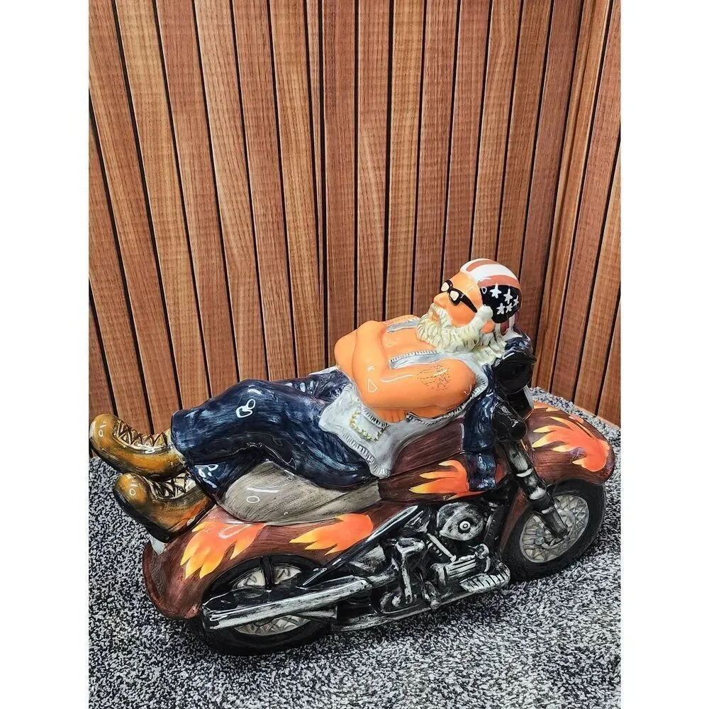 Biker Motorcycle Cookie Jar